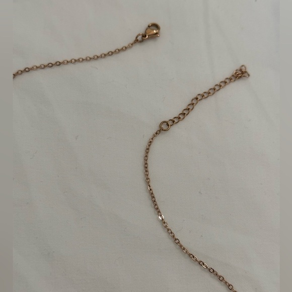 Aster Rose Gold Stainless Steel September Birth Flower Necklace Mother’s Day - Picture 4 of 8